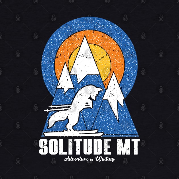 Retro Solitude Mountain Ski White Fox by Vintagety